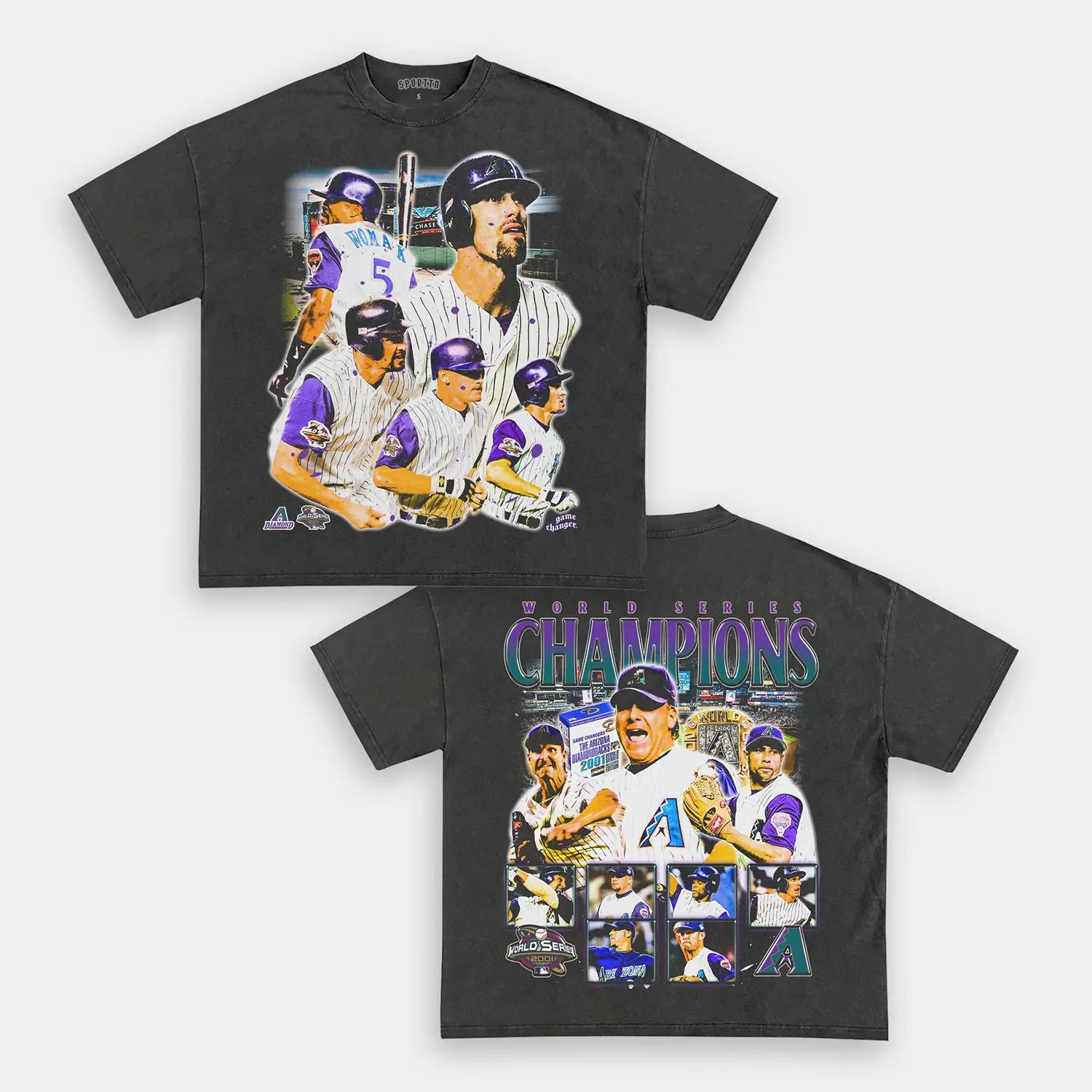 Unisex-Adult Ultra Cotton Washed T-Shirt Graphic  2001_WORLD_SERIES_CHAMPS_-_DIAMONDBACKS_TEE 