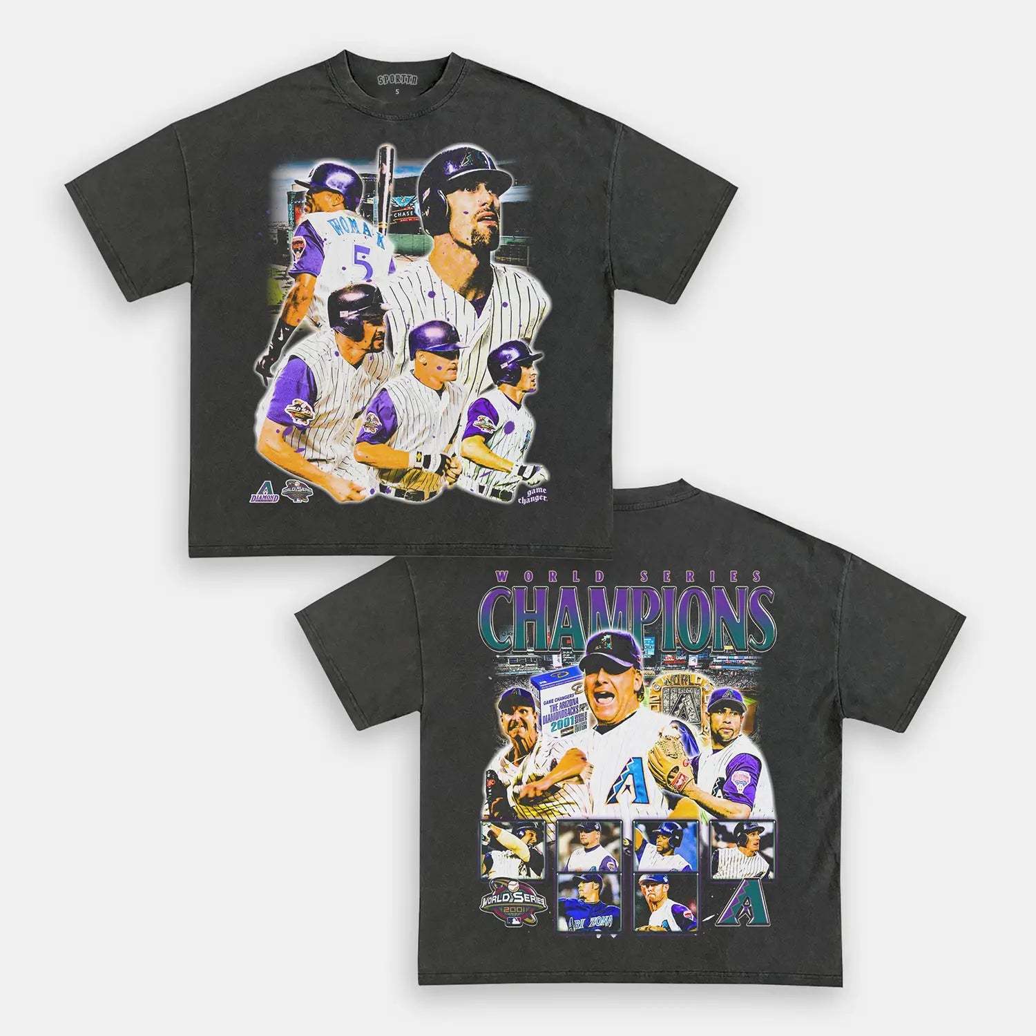 Unisex-Adult Ultra Cotton Washed T-Shirt Graphic 2001_WORLD_SERIES_CHAMPS_-_DIAMONDBACKS_TEE