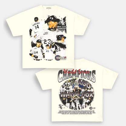 Unisex-Adult Ultra Cotton Washed T-Shirt Graphic 2005 WORLD SERIES CHAMPS - WHITE SOX TEE 
