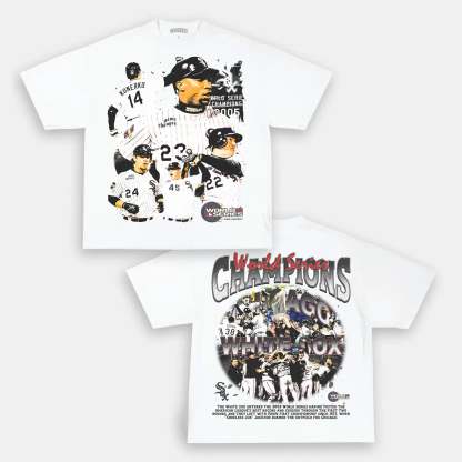 Unisex-Adult Ultra Cotton Washed T-Shirt Graphic 2005 WORLD SERIES CHAMPS - WHITE SOX TEE 