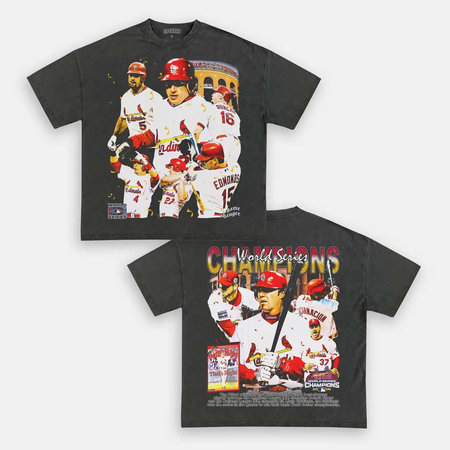 Unisex-Adult Ultra Cotton Washed T-Shirt Graphic 2006 WORLD SERIES CHA