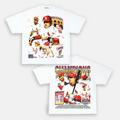 Unisex-Adult Ultra Cotton Washed T-Shirt Graphic 2006 WORLD SERIES CHAMPS - CARDINALS TEE 