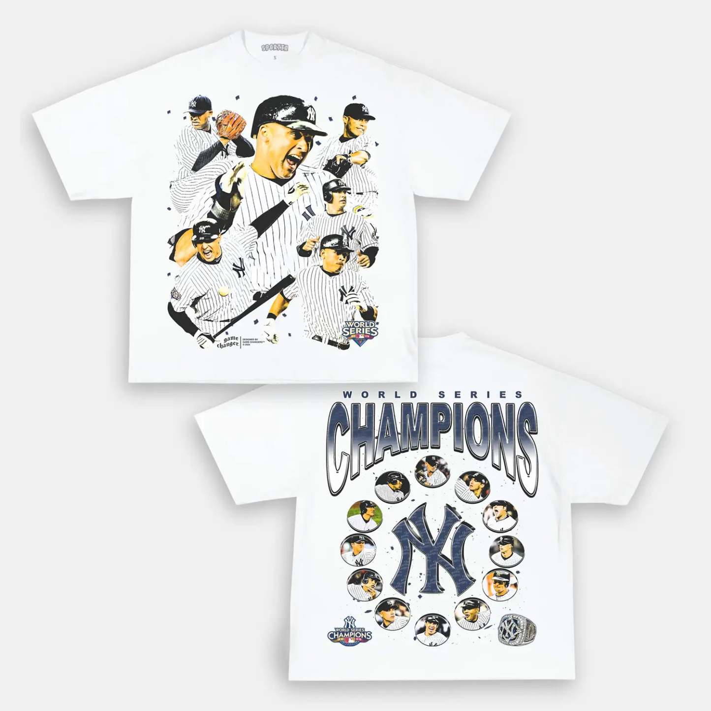 Unisex-Adult Ultra Cotton Washed T-Shirt Graphic 2009 WORLD SERIES CHAMPS - YANKEES TEE 