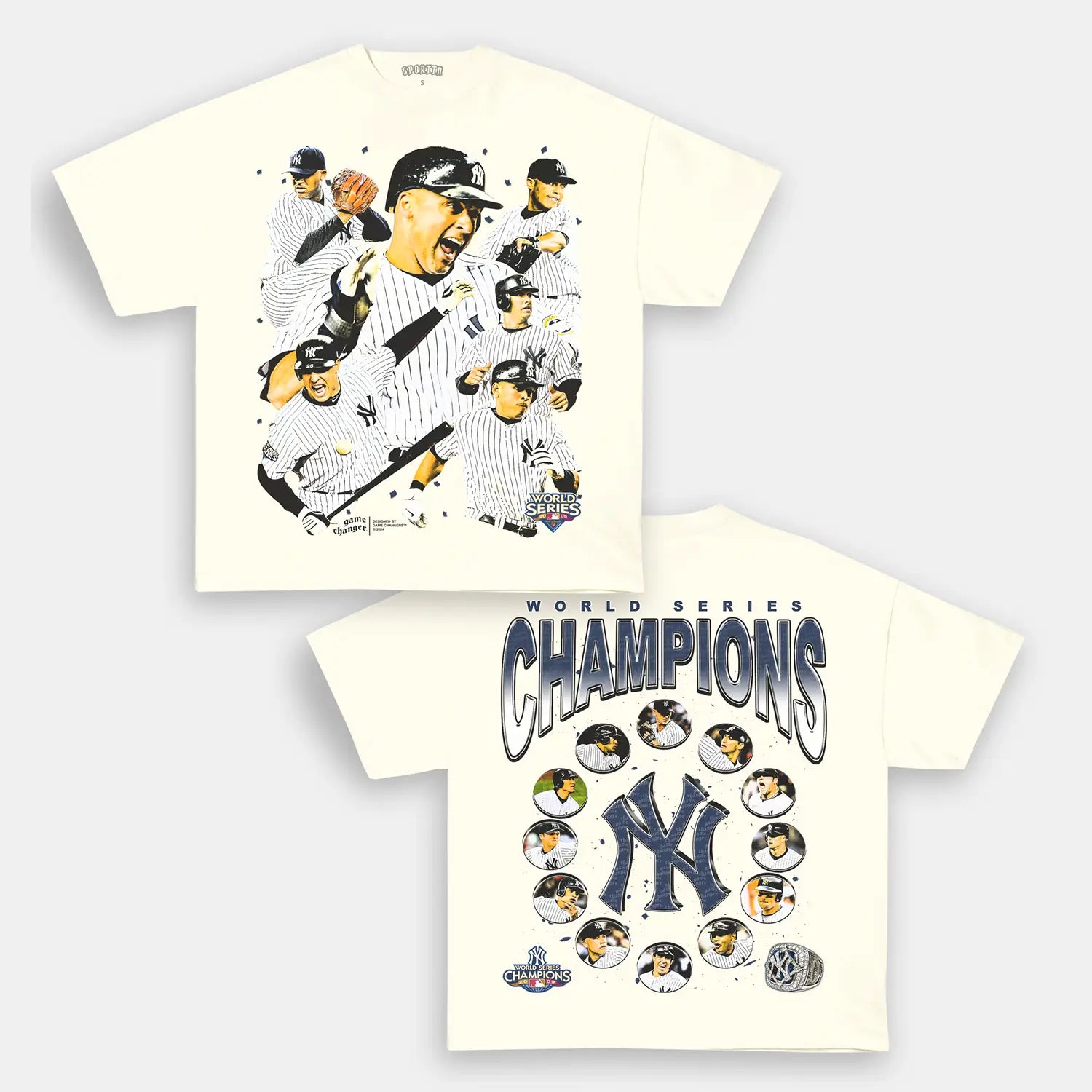 Unisex-Adult Ultra Cotton Washed T-Shirt Graphic 2009 WORLD SERIES CHAMPS - YANKEES TEE 