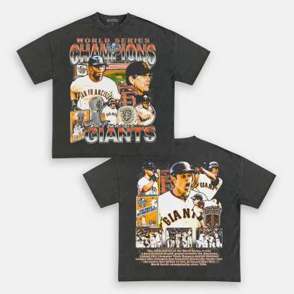 Unisex-Adult Ultra Cotton Washed T-Shirt Graphic 2010 WORLD SERIES CHAMPS - GIANTS TEE 