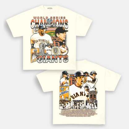 Unisex-Adult Ultra Cotton Washed T-Shirt Graphic 2010 WORLD SERIES CHAMPS - GIANTS TEE 