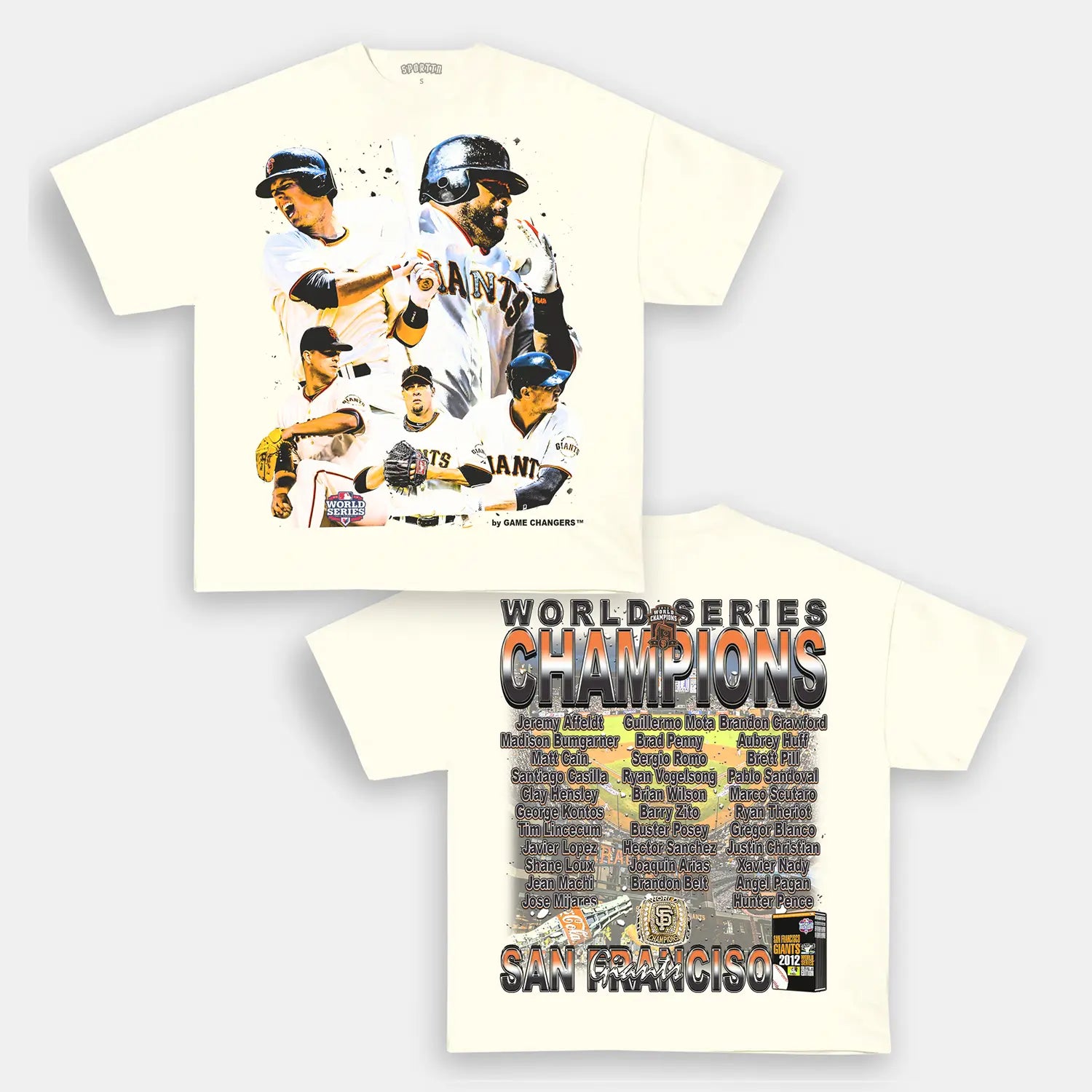 Unisex-Adult Ultra Cotton Washed T-Shirt Graphic  2012 WORLD SERIES CHAMPS - GIANTS TEE - [DS] 