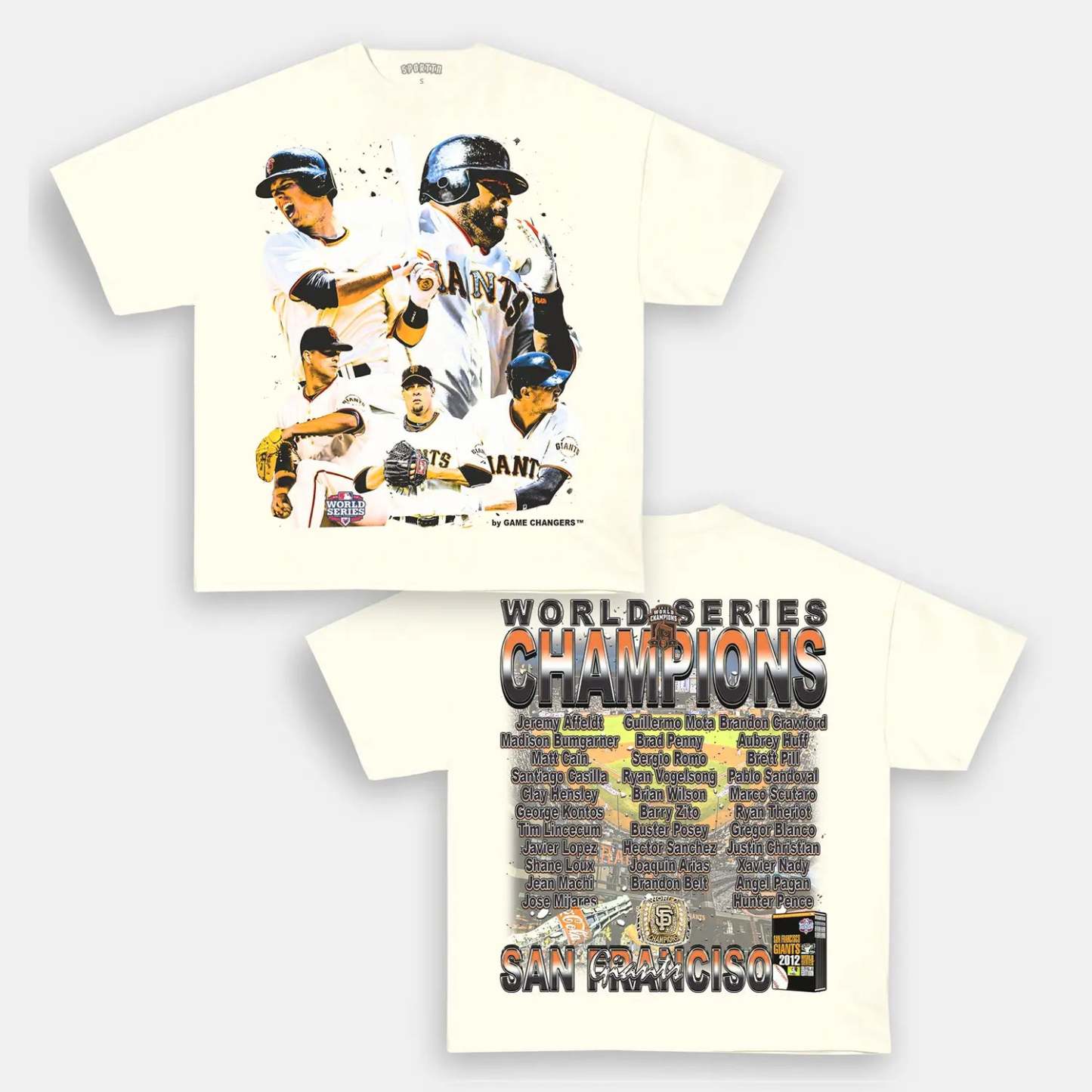 Unisex-Adult Ultra Cotton Washed T-Shirt Graphic  2012 WORLD SERIES CHAMPS - GIANTS TEE - [DS] 