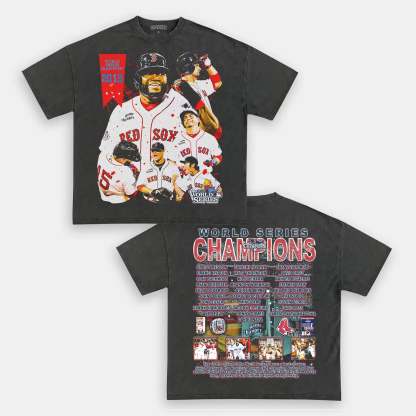 Unisex-Adult Ultra Cotton Washed T-Shirt Graphic  2013 WORLD SERIES CHAMPS - RED SOX TEE - [DS] 