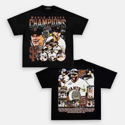 Unisex-Adult Ultra Cotton Washed T-Shirt Graphic 2014 WORLD SERIES CHAMPS - GIANTS TEE - [DS] 