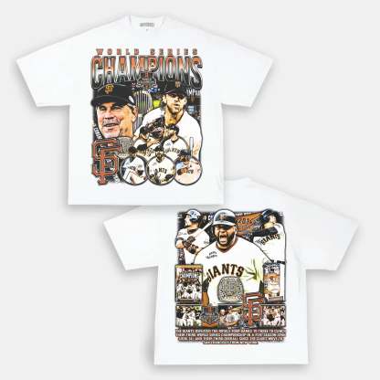 Unisex-Adult Ultra Cotton Washed T-Shirt Graphic 2014 WORLD SERIES CHAMPS - GIANTS TEE - [DS] 
