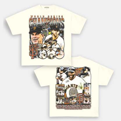 Unisex-Adult Ultra Cotton Washed T-Shirt Graphic 2014 WORLD SERIES CHAMPS - GIANTS TEE - [DS] 