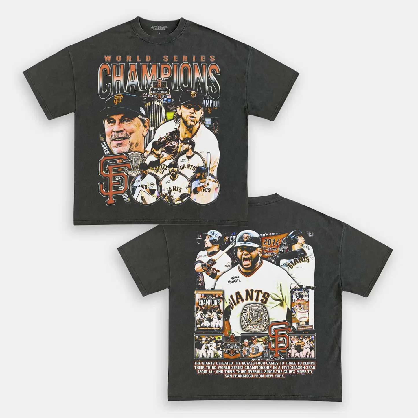 Unisex-Adult Ultra Cotton Washed T-Shirt Graphic 2014 WORLD SERIES CHA