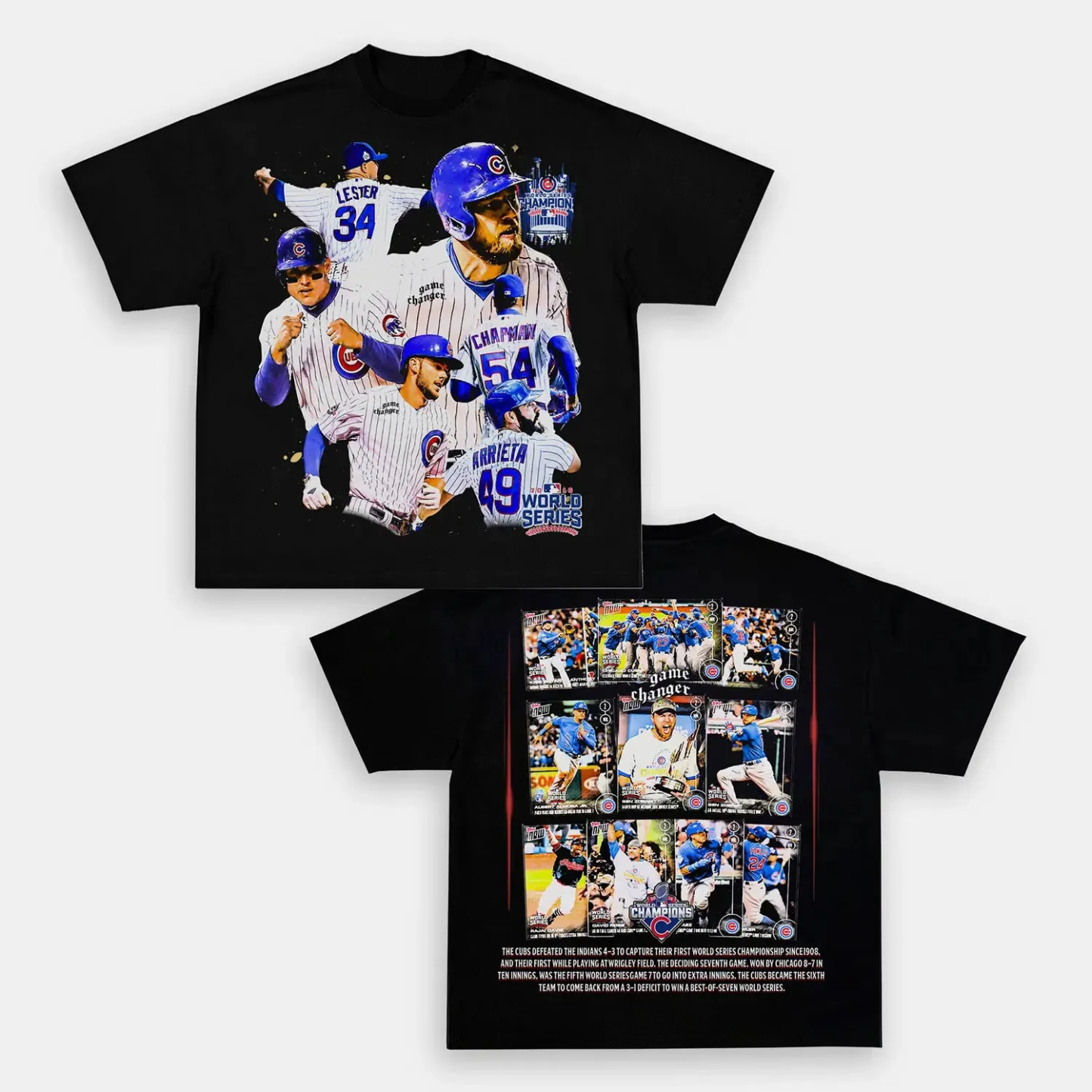 T-Shirt 2016 WORLD SERIES CHAMPS - CUBS TEE Cotton Washed | TIDESENCE