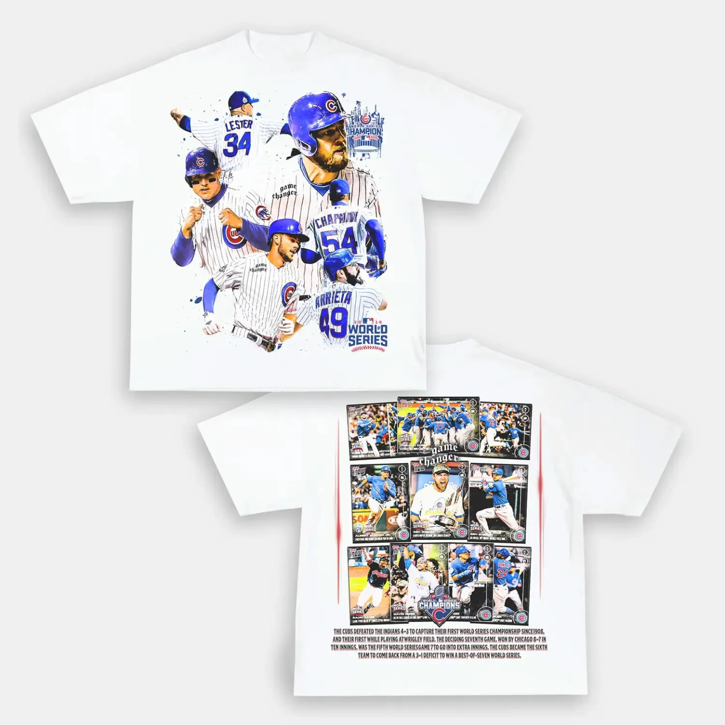 T-Shirt 2016 WORLD SERIES CHAMPS - CUBS TEE Cotton Washed | TIDESENCE