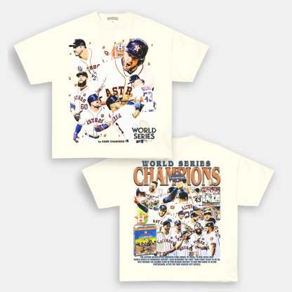 Unisex-Adult Ultra Cotton Washed T-Shirt Graphic 2017 WORLD SERIES CHAMPS - ASTROS TEE