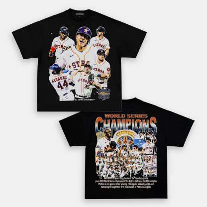 Unisex-Adult Ultra Cotton Washed T-Shirt Graphic 2022 WORLD SERIES CHAMPS - ASTROS TEE