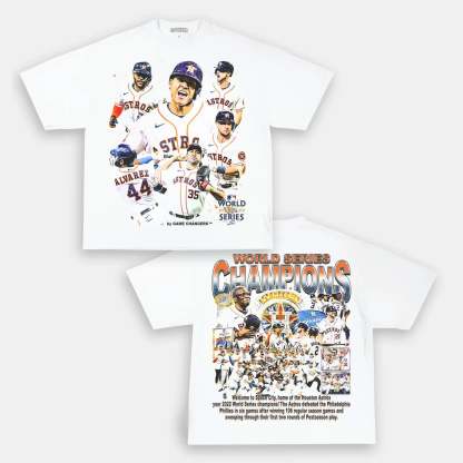 Unisex-Adult Ultra Cotton Washed T-Shirt Graphic 2022 WORLD SERIES CHAMPS - ASTROS TEE