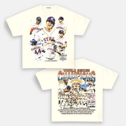 Unisex-Adult Ultra Cotton Washed T-Shirt Graphic 2022 WORLD SERIES CHAMPS - ASTROS TEE