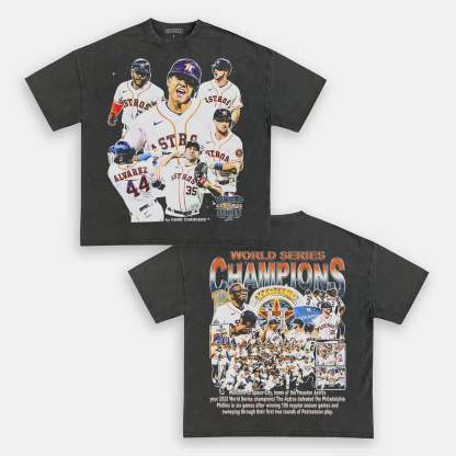 Unisex-Adult Ultra Cotton Washed T-Shirt Graphic 2022 WORLD SERIES CHAMPS - ASTROS TEE