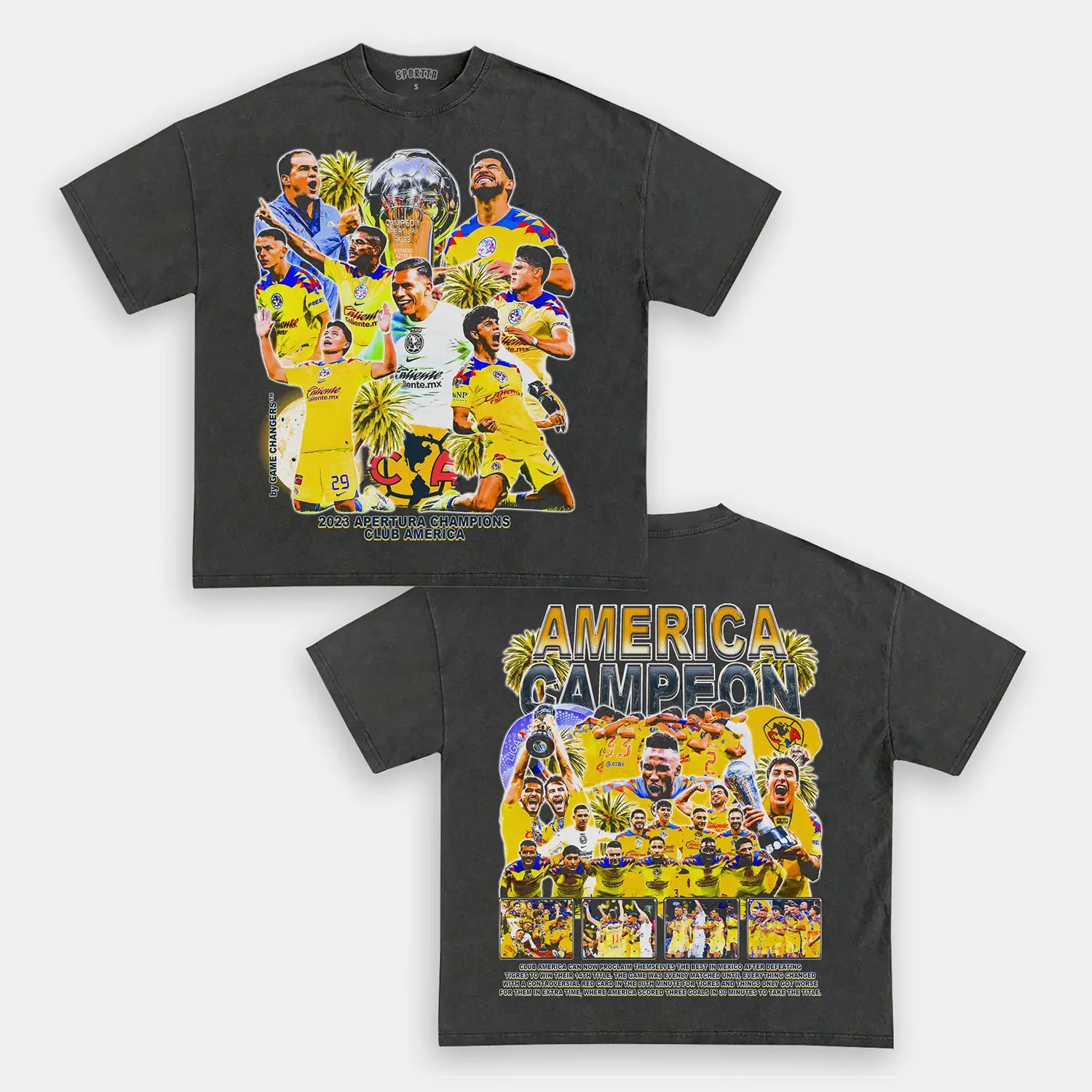 Unisex-Adult Ultra Cotton Washed T-Shirt Graphic  2023 APERTURA CHAMPIONS TEE - [DS] 