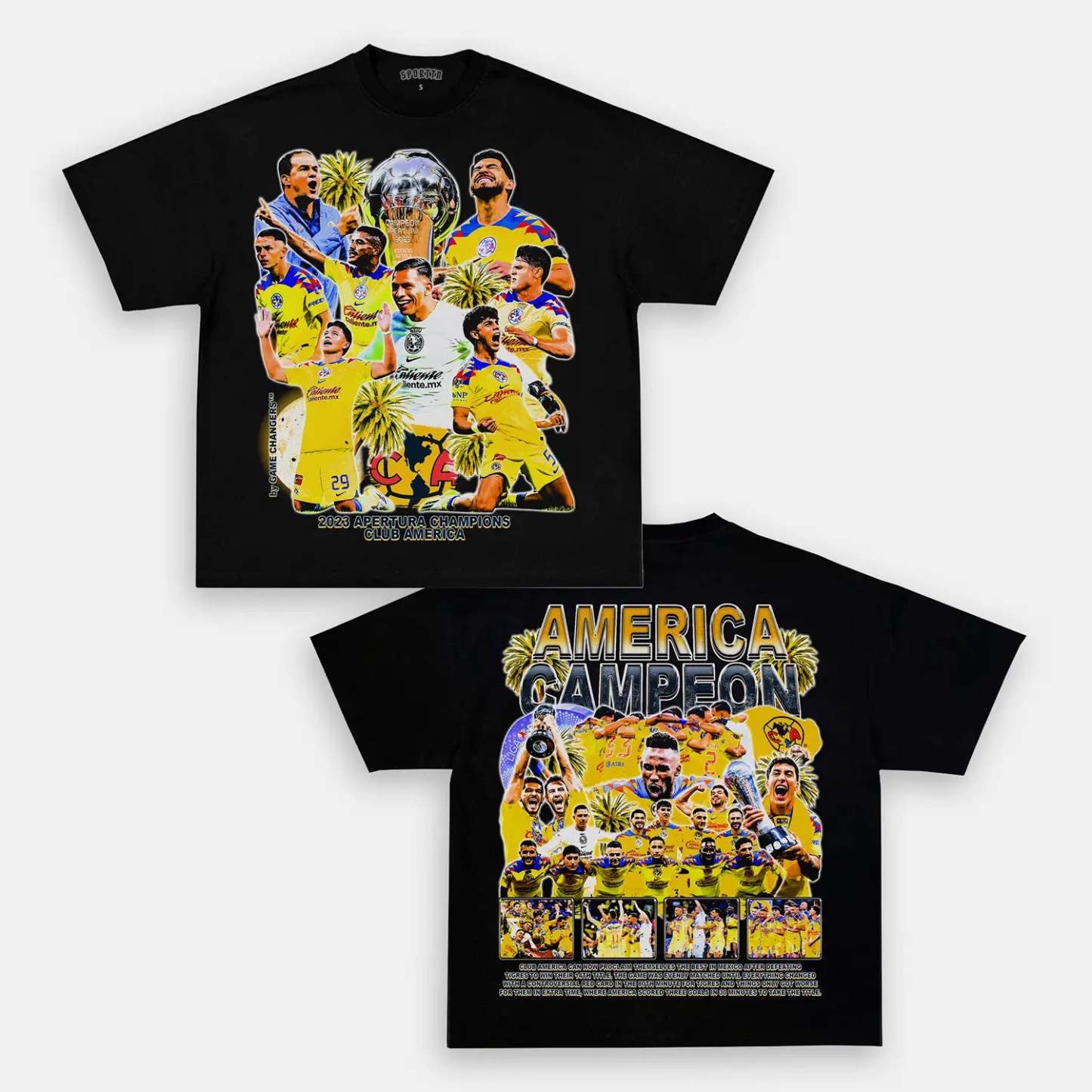 Unisex-Adult Ultra Cotton Washed T-Shirt Graphic  2023 APERTURA CHAMPIONS TEE - [DS] 