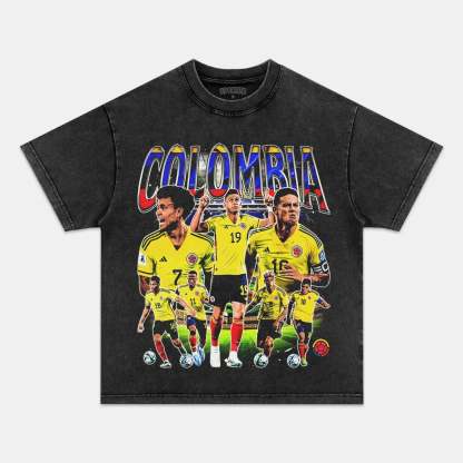 Unisex-Adult Ultra Cotton Washed T-Shirt Graphic 2024 COLOMBIA TEE 