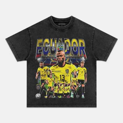 Unisex-Adult Ultra Cotton Washed T-Shirt Graphic  2024 ECUADOR TEE 