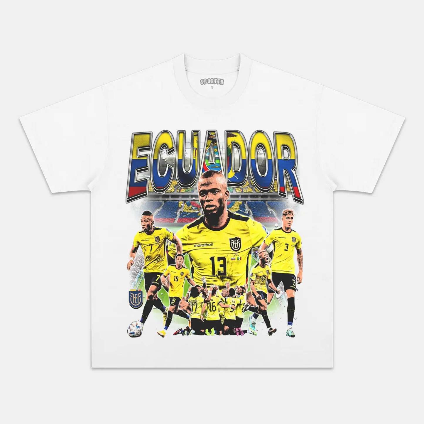 Unisex-Adult Ultra Cotton Washed T-Shirt Graphic  2024 ECUADOR TEE 