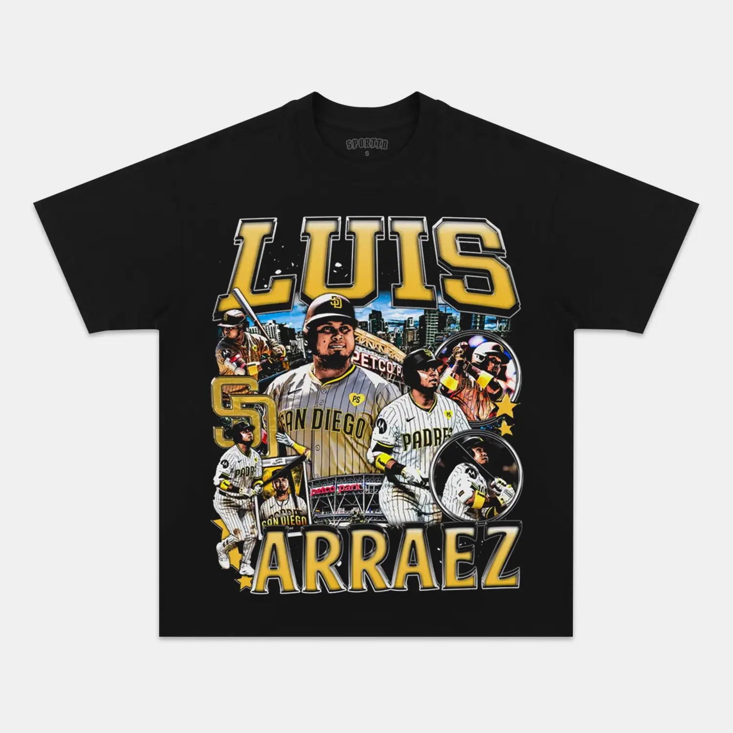 Unisex-Adult Ultra Cotton Washed T-Shirt Graphic LUIS ARRAEZ - PADRES TEE 
