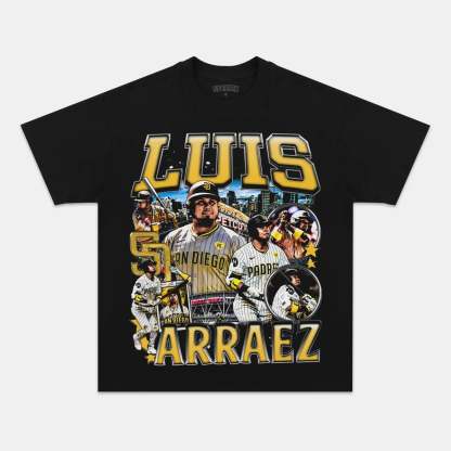 Unisex-Adult Ultra Cotton Washed T-Shirt Graphic LUIS ARRAEZ - PADRES TEE 