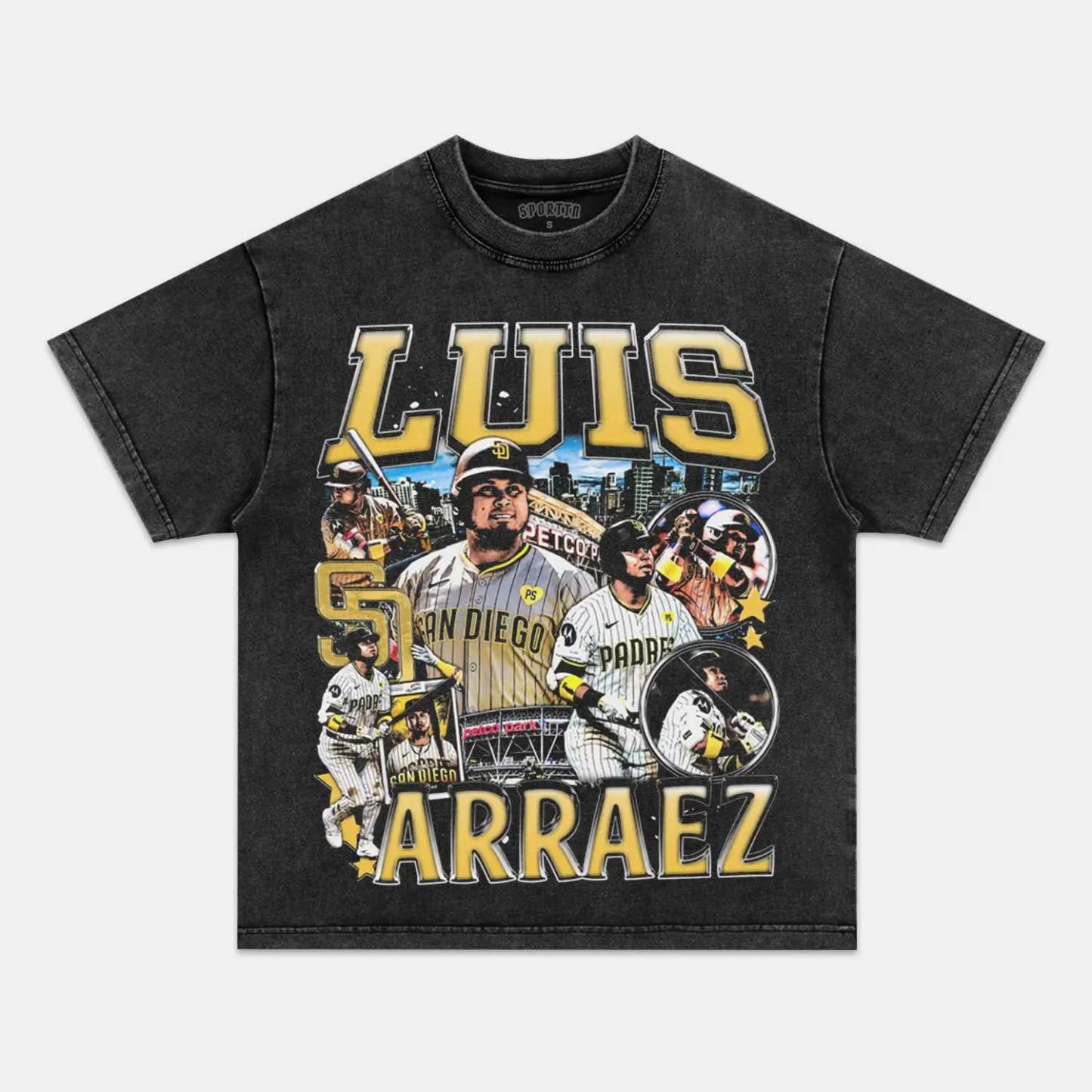 Unisex-Adult Ultra Cotton Washed T-Shirt Graphic LUIS ARRAEZ - PADRES 
