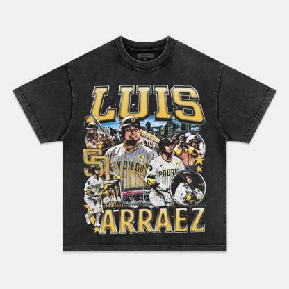 Unisex-Adult Ultra Cotton Washed T-Shirt Graphic LUIS ARRAEZ - PADRES TEE 