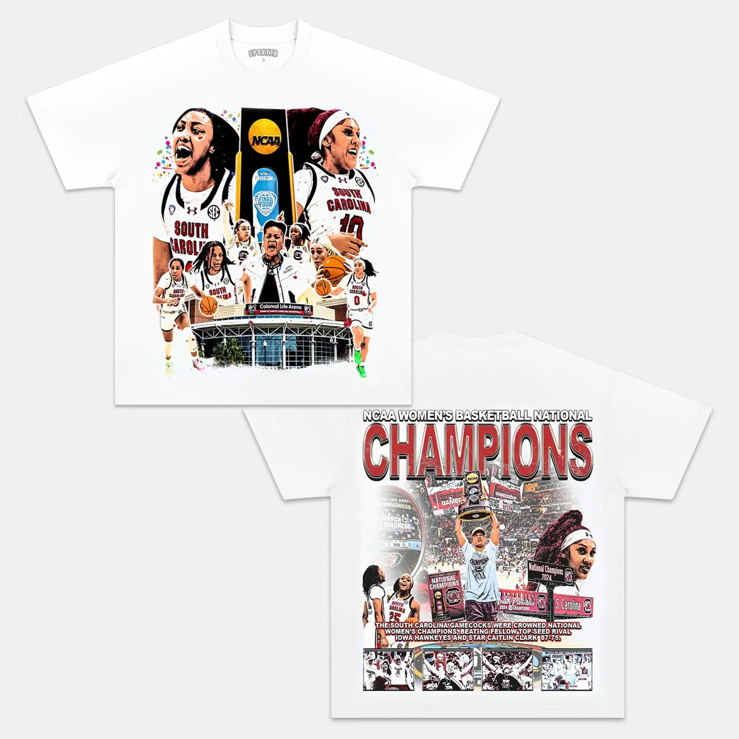 Unisex-Adult Ultra Cotton Washed T-Shirt Graphic 2024 SC GAMECOCKS TEE 