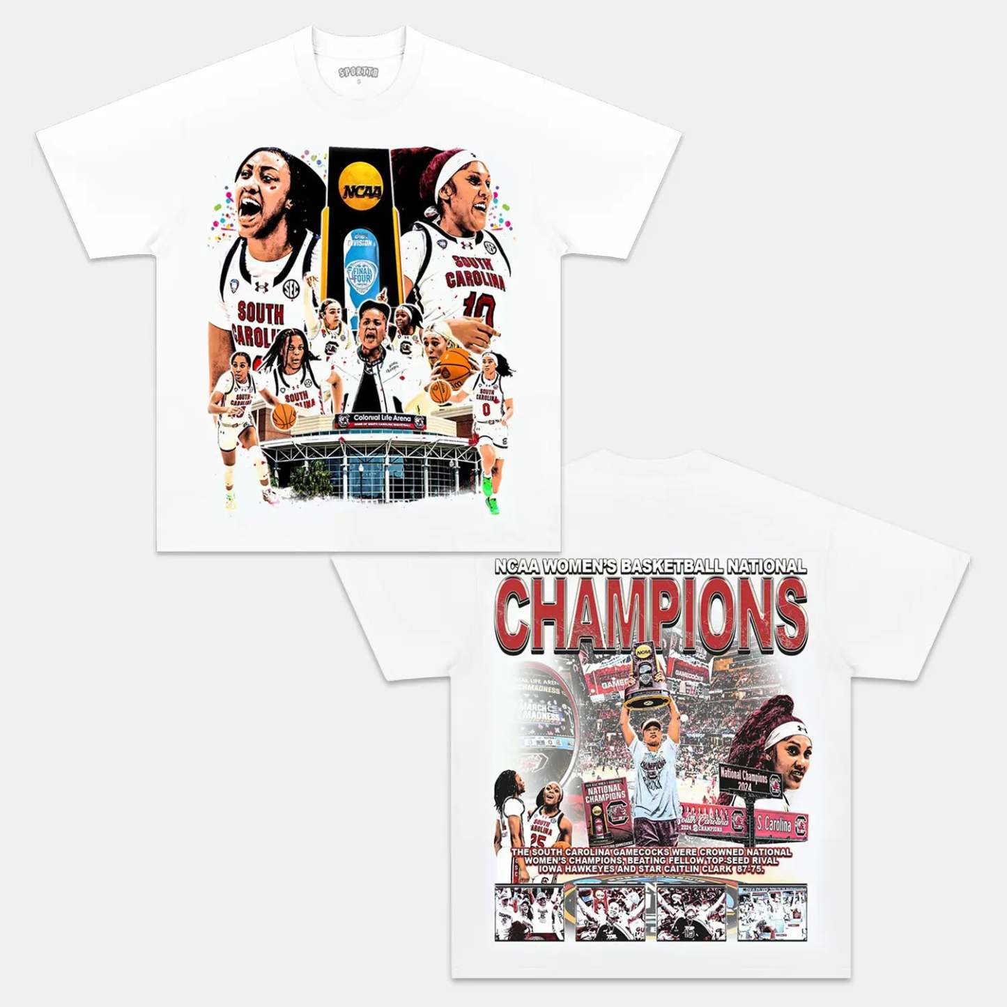 Unisex-Adult Ultra Cotton Washed T-Shirt Graphic 2024 SC GAMECOCKS TEE 