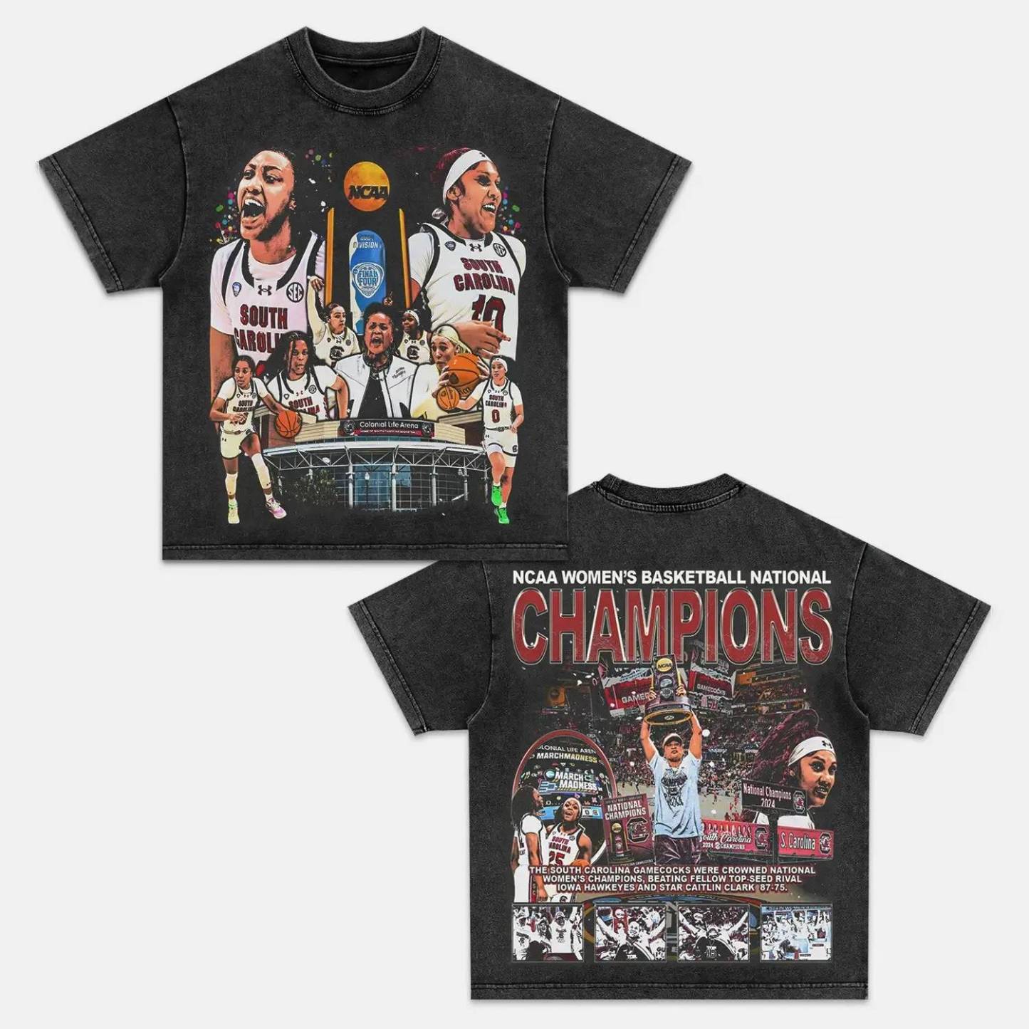 Unisex-Adult Ultra Cotton Washed T-Shirt Graphic 2024 SC GAMECOCKS TEE 