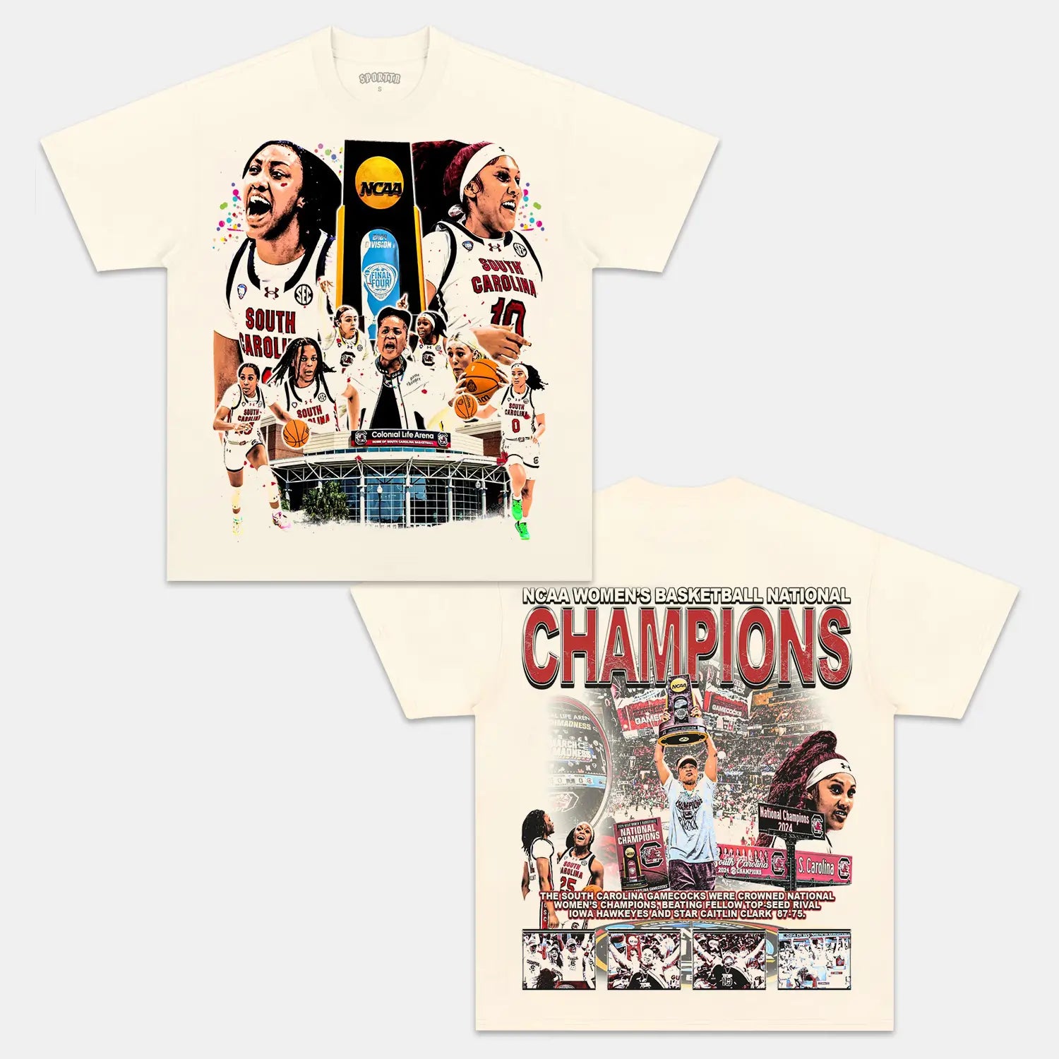 Unisex-Adult Ultra Cotton Washed T-Shirt Graphic 2024 SC GAMECOCKS TEE 