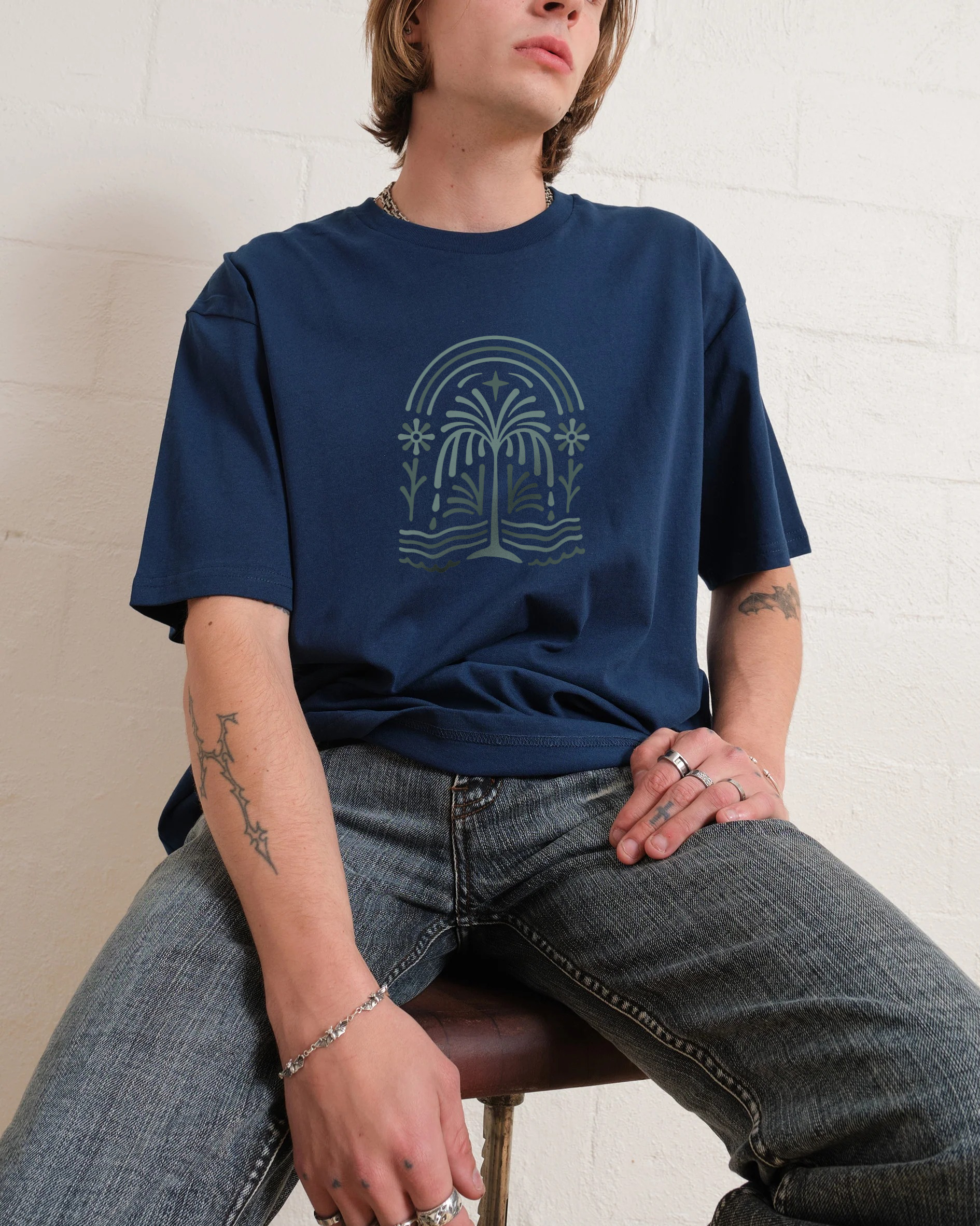 Cotton T-Shirt | Forest Casual Short Sleeve TEE | TIDESENCE