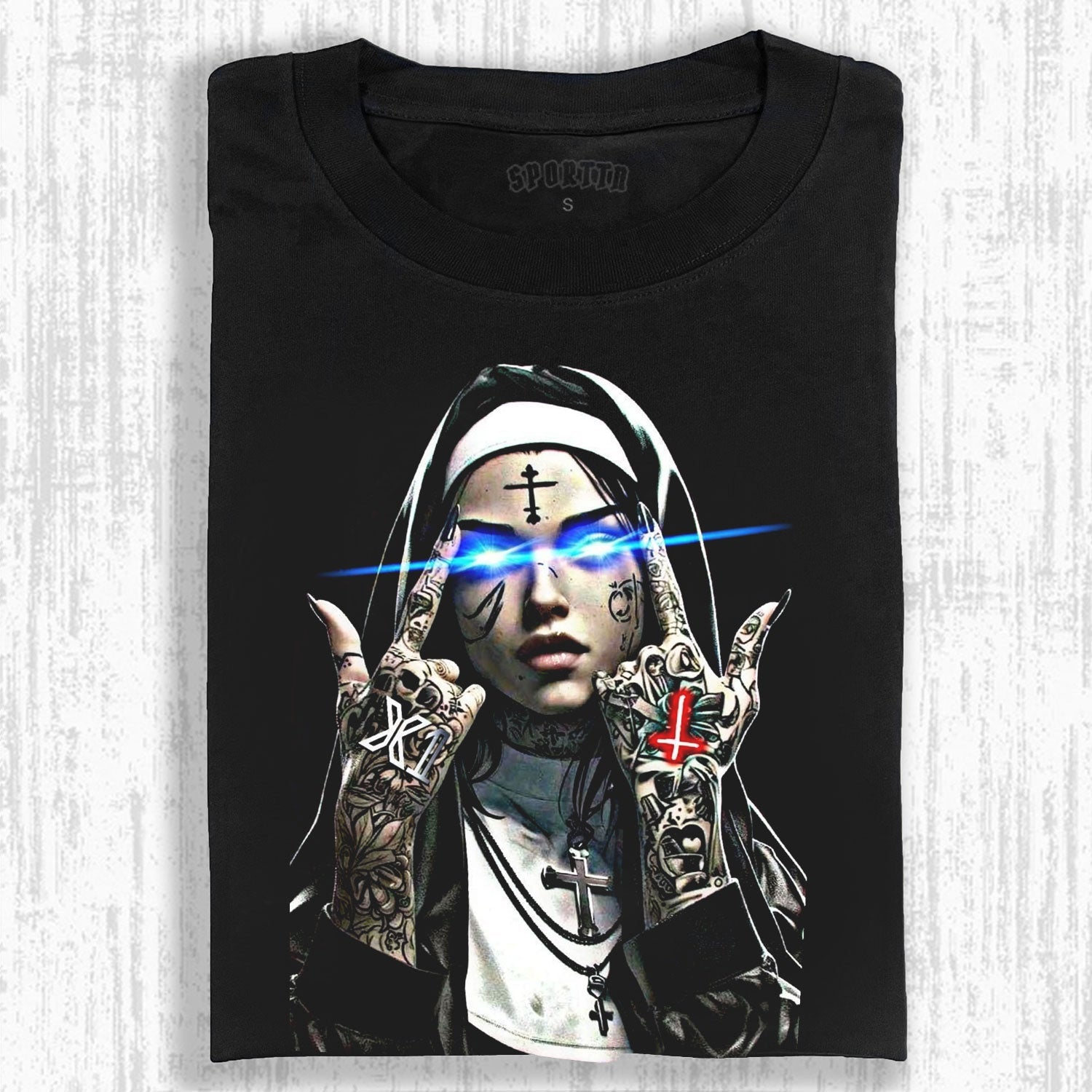 DARK PUNK - STYLE NUN GRAPHIC T - SHIRT