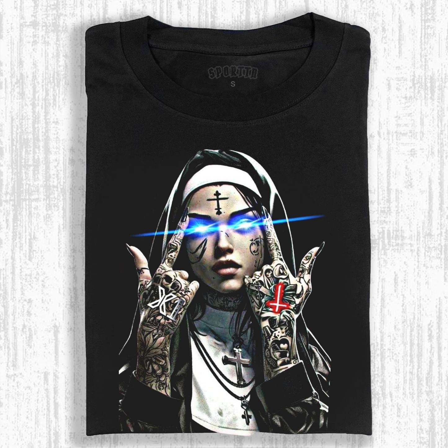 DARK PUNK - STYLE NUN GRAPHIC T - SHIRT