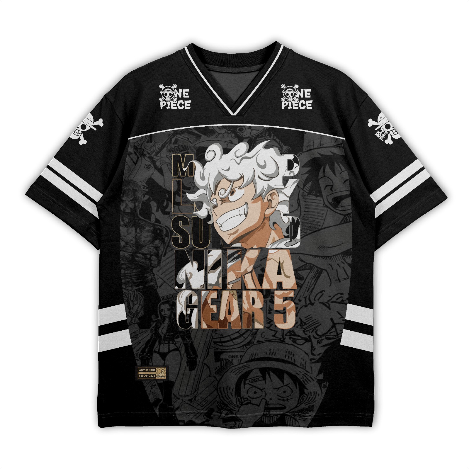 jersey series anime one piece unisex streetwear oversize boxy bahan dryfit premium full printing cod terlaris kekinian NFL Custom Jersey Oversize Premium Dryfit