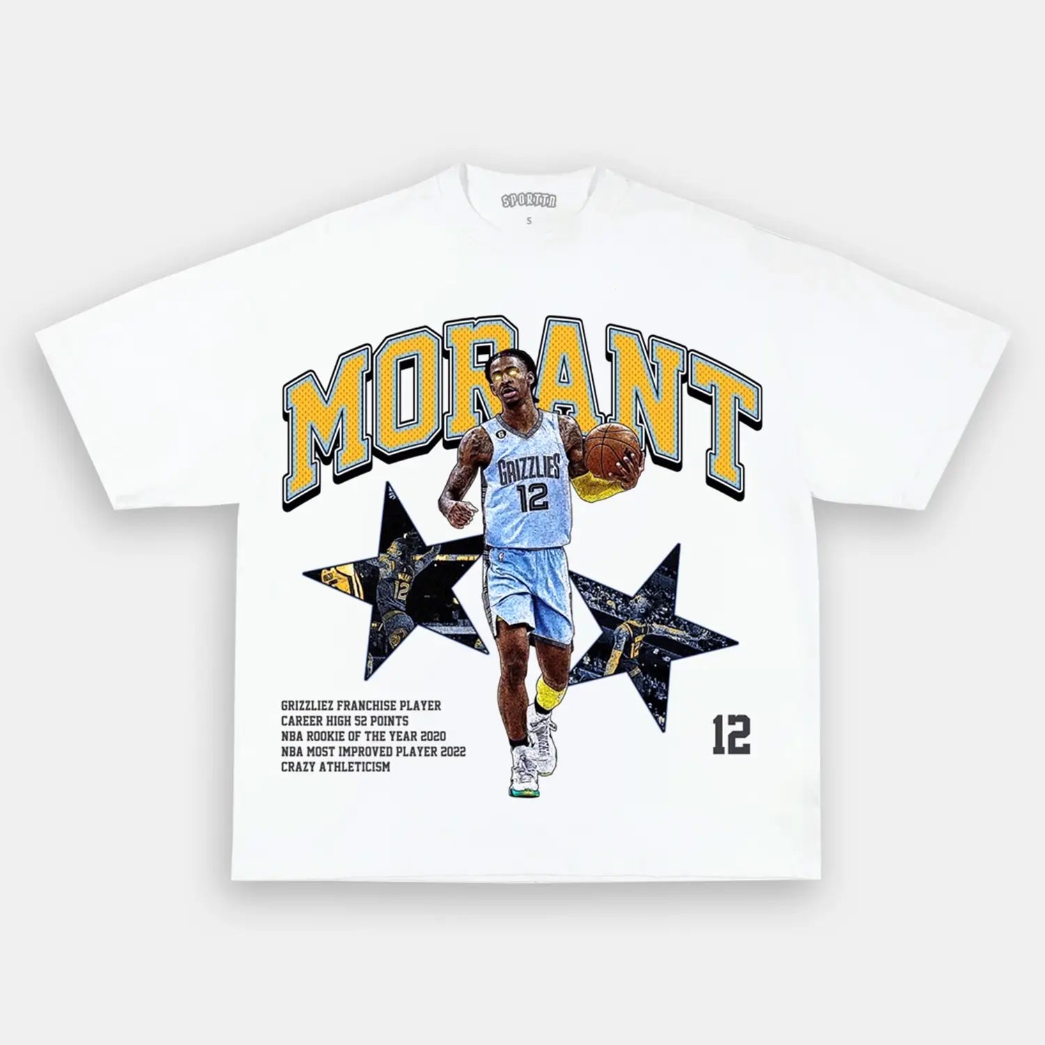 Unisex-Adult Ultra Cotton Washed T-Shirt Graphic  Morant TEE 