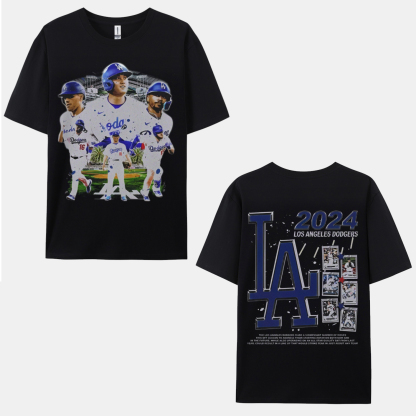 Unisex-Adult Ultra Cotton Washed T-Shirt Graphic  2024 DODGERS TEE 