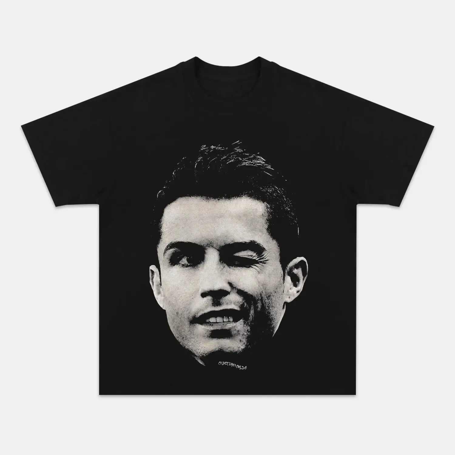 Unisex-Adult Ultra Cotton Washed T-Shirt Graphic  CRISTIANO RONALDO V4 TEE 