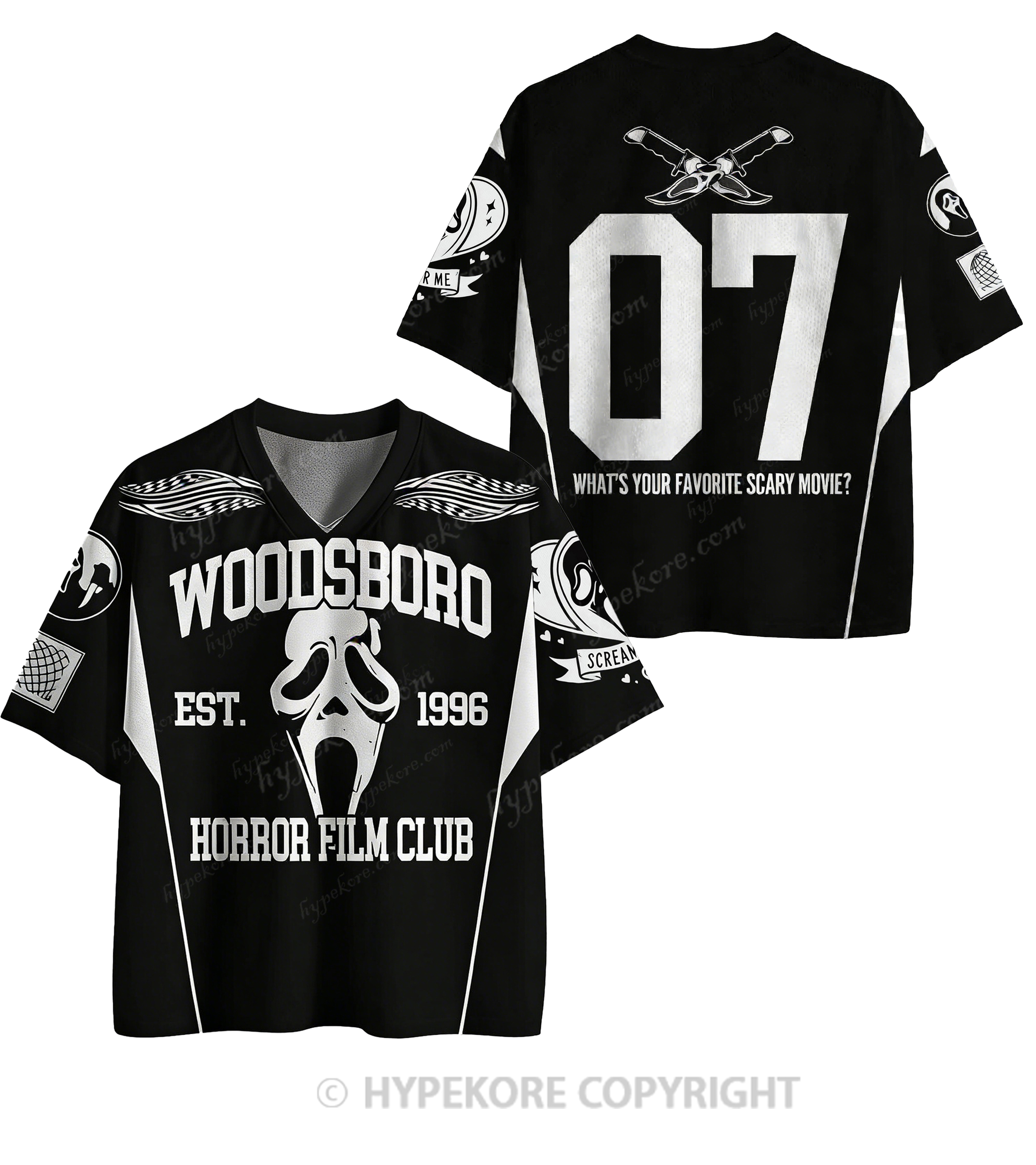 Halloween Custom Black Horror Club Y2K Sport Jersey Shirts