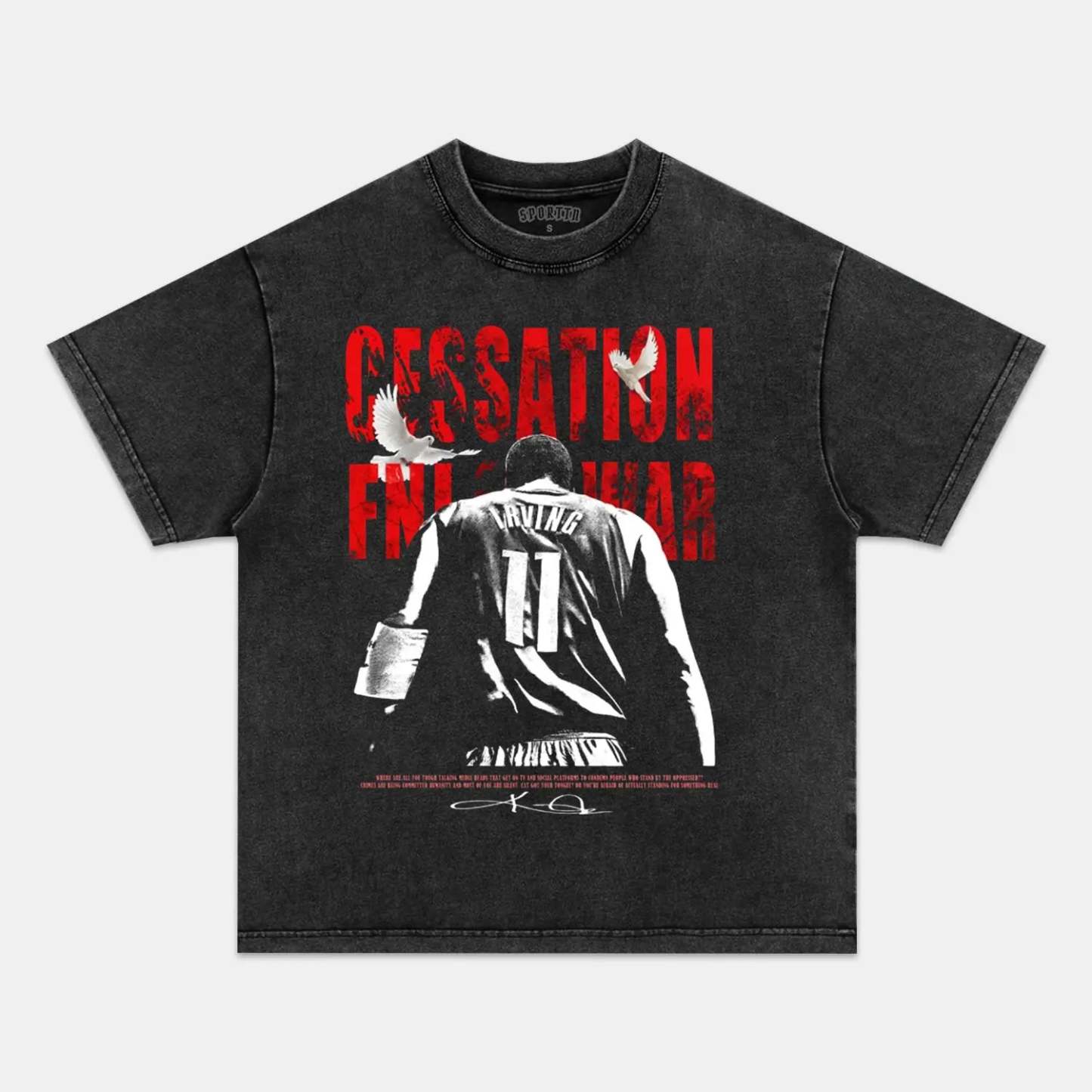 Unisex-Adult Ultra Cotton Washed T-Shirt Graphic KYRIE IRVING V4 VINTAGE TEE