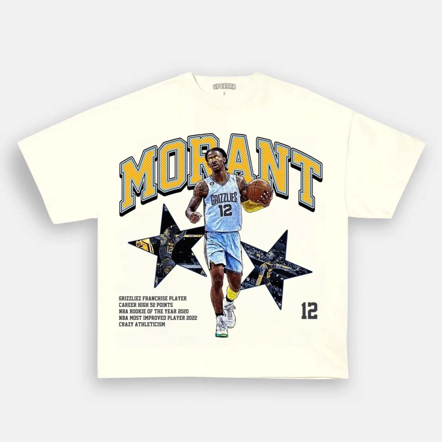Unisex-Adult Ultra Cotton Washed T-Shirt Graphic  Morant TEE 