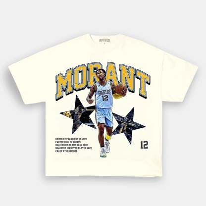 Unisex-Adult Ultra Cotton Washed T-Shirt Graphic  Morant TEE 