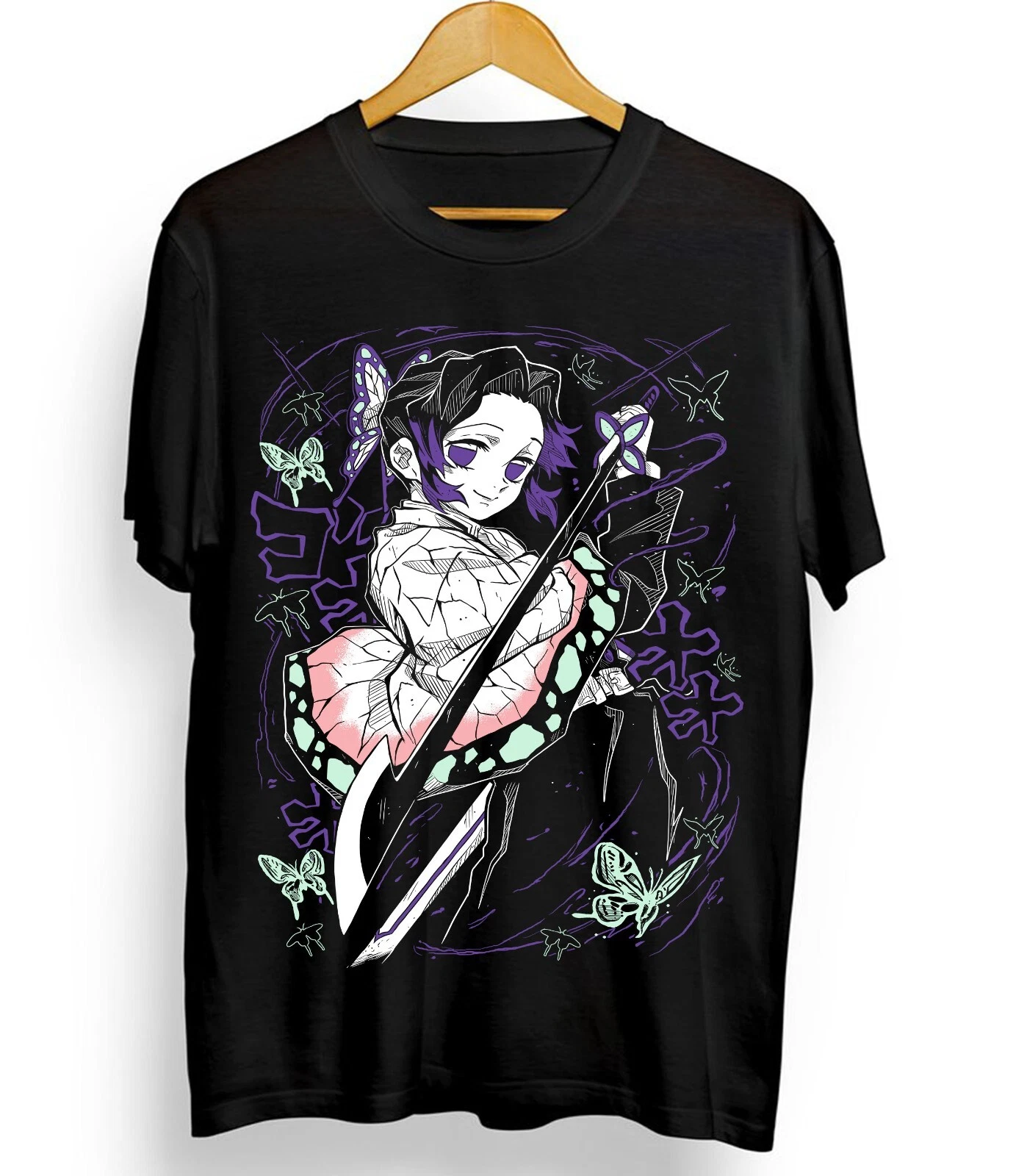 Shinobu Kocho T-Shirt Demon Slayer Kimetsu No Yaiba Design Anime Tee All Size