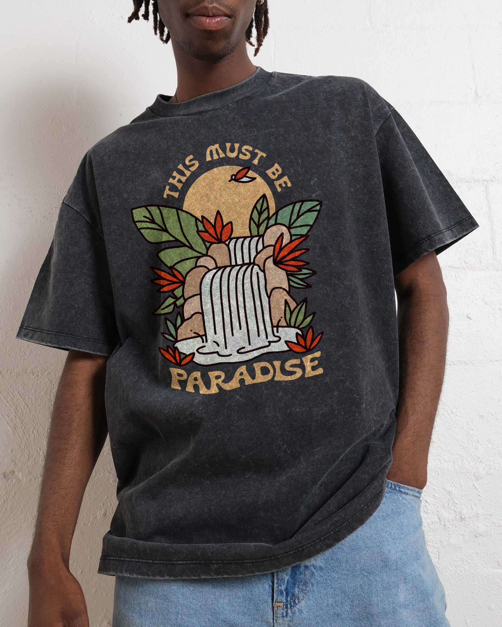 Washed T-Shirt | Unisex Fit This Must Be Paradise | TIDESENCE